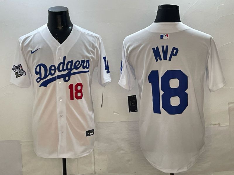 Men Los Angeles Dodgers #18 Mvp White Game 2026 Nike MLB Jersey style 06